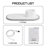 3 In 1 10W QI Wireless Charger Fast Charging Stand For iPhone Xs/Xr/Xs for Samsung Galaxy S9/S9
