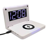 Bakeey 10W Digital Night LED Rectangle Folding Alarm Clock USB Wireless Charger for Samsung Huawei
