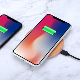 Bakeey 20W Qi Wood Grain Wireless Charger Pad Quick Fast Charger Base Plate for Samsung Huawei
