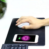 Bakeey USB2.0 2A LED Light QI Fast Charging Wireless Charger Mouse Pad Mat PU Leather Mousepad for iPhone X XS 8Plus S10+ S20 Xiaomi Mi10 5G