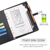Bakeey 8000mAh Meeting Notebook Power Bank With U Disk Micro USB Type-C Lightning Quick Charging For iPhone XS 11Pro Huawei P30 P40 Pro MI10 Note 9S