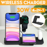 Bakeey 4 in 1 Foldable 15W Qi Fast Wireless Charger Stand Dock Station for Airpods Pro iWatch for iPhone 12 Pro Max for Samsung Galaxy Note S20 ultra for Huawei Mate40