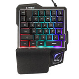 K7 RGB LED Backlit Gaming Keyboard 35 Keys Single Hand Gaming Keyboard Mouse for PUBG Mobile Games