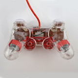 DATA FROG Transparent USB Wired Dual-vibration Feedback Gamepad Game Controller with Joystick for PC Games