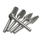 5pcs 6mm Shank Tungsten Carbide Burrs 12mm Head Rotary Cutter Engraving Bits Set