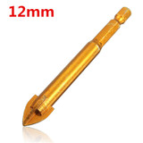 Hex Shank Tungsten Carbide Tile Glass Cross Spear Head Drill Bit 6/8/10/12mm