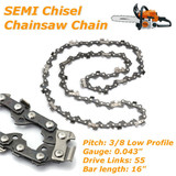 Chain Saw Semi Chisel Chain 3/8LP 043 55DL for Stihl MS170 MS171 MS180