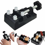 Mini Aluminum Hand Drill with Carving Bench Clamp and 10 Twist Drills