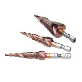 Drillpro 3pcs M35 Cobalt Step Drill Bit 3-12/4-12/4-20mm Step Drill Cutter 1/4 Inch Hex Shank