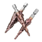 Drillpro 3pcs M35 Cobalt Step Drill Bit 3-12/4-12/4-20mm Step Drill Cutter 1/4 Inch Hex Shank