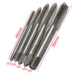 Doersupp 5pcs M3-M8 HSS Spiral Point Machine Screw Plug Tap Metric Straight Flute Thread Hand Tool