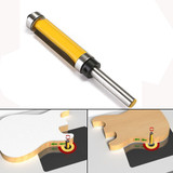 Drillpro 1/4 Inch Shank Flush Trim Router Bit Woodworking Tool Top With Bottom Bearing