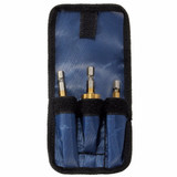 3pcs HSS 1/4 Inch Hex Shank Titanium Coated Step Cone Drill Bit Set in Pouch