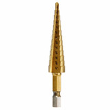 3pcs HSS 1/4 Inch Hex Shank Titanium Coated Step Cone Drill Bit Set in Pouch
