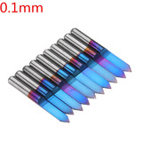 Drillpro 10pcs 0.1/0.2/0.3/0.4mm 60 Degree Engraving Bit Flat Bottom PCB Engraving Bit Blue NANO Coated Carbide CNC Router Tool