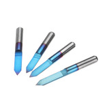 Drillpro 10pcs 0.1/0.2/0.3/0.4mm 60 Degree Engraving Bit Flat Bottom PCB Engraving Bit Blue NANO Coated Carbide CNC Router Tool