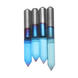 Drillpro 10pcs 0.1/0.2/0.3/0.4mm 60 Degree Engraving Bit Flat Bottom PCB Engraving Bit Blue NANO Coated Carbide CNC Router Tool