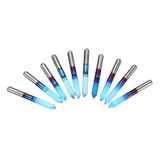 Drillpro 10pcs 0.1/0.2/0.3/0.4mm 60 Degree Engraving Bit Flat Bottom PCB Engraving Bit Blue NANO Coated Carbide CNC Router Tool