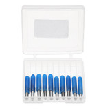 Drillpro 10pcs 0.1/0.2/0.3/0.4mm 60 Degree Engraving Bit Flat Bottom PCB Engraving Bit Blue NANO Coated Carbide CNC Router Tool
