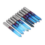 Drillpro 10pcs 0.1/0.2/0.3/0.4mm 60 Degree Engraving Bit Flat Bottom PCB Engraving Bit Blue NANO Coated Carbide CNC Router Tool