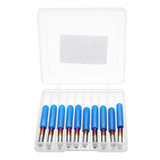 Drillpro 10pcs 0.1/0.2/0.3mm 15 Degree Blue Nano Coated Carbide Engraving Bit Flat Bottom PCB Engraving Bit CNC Router Tool