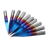 Drillpro 10pcs 0.1/0.2/0.3mm 15 Degree Blue Nano Coated Carbide Engraving Bit Flat Bottom PCB Engraving Bit CNC Router Tool