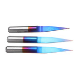 Drillpro 10pcs 0.1/0.2/0.3mm 15 Degree Blue Nano Coated Carbide Engraving Bit Flat Bottom PCB Engraving Bit CNC Router Tool