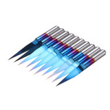 Drillpro 10pcs 0.1/0.2/0.3mm 15 Degree Blue Nano Coated Carbide Engraving Bit Flat Bottom PCB Engraving Bit CNC Router Tool