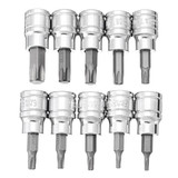 3/8 Inch Drive Socket 10pcs T10-T55 Torx Socket 9pcs H2-H10 Hex Socket Bit Set