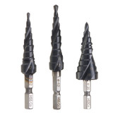 Drillpro HRC89 M35 Cobalt Step Drill Bit 3-12/4-12/4-20mm TiAlN Coated Step Drill 1/4 Inch Hex Shank