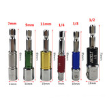 Drillpro 6pcs Hex Shank Screwdriver Bit Adapter and Sleeve Screwdriver Driver Socket Set
