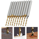 Drillpro DB-P5 10pcs 1/8 Inch 3.175mm Shank 1.3mm Titanium Coated Drill Bits PCB Engraving Tool