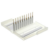 Drillpro DB-P5 10pcs 1/8 Inch 3.175mm Shank 1.3mm Titanium Coated Drill Bits PCB Engraving Tool