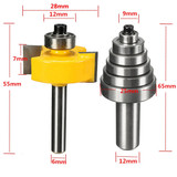 2pcs 1/4&1/2 Inch Shank Cemented Carbide Router Bit With 6 Bearing Bit Set