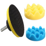 Drillpro 19PCS 80mm Flat Sponge Buff Buffing Pad Polishing Pad Kit Set