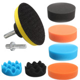 Drillpro 19PCS 80mm Flat Sponge Buff Buffing Pad Polishing Pad Kit Set
