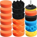 Drillpro 19PCS 80mm Flat Sponge Buff Buffing Pad Polishing Pad Kit Set