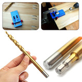 Drillpro 9.5mm Twist Step Drill Bit 3/8" Round/Hex Shank Drill for Woodworking Pocket Hole Jig