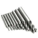 2-12mm HSS 4 Flute End Mill Cutter Straight Shank Milling Cutter Drill Bit CNC Tool