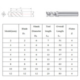 2-12mm HSS 4 Flute End Mill Cutter Straight Shank Milling Cutter Drill Bit CNC Tool