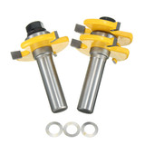 2pcs 1/2 Inch Shank Tongue & Groove Router Bit Set 3 Teeth T-shape Wood Milling Cutter