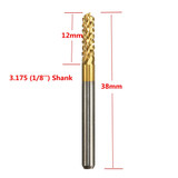 Drillpro DB-M6 10pcs 3.175mm Titanium Coated Carbide End Mill Engraving Bits For CNC Rotary Burrs