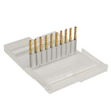 Drillpro DB-M6 10pcs 3.175mm Titanium Coated Carbide End Mill Engraving Bits For CNC Rotary Burrs