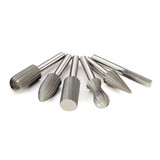 Drillpro 6pcs 6mm Shank Tungsten Steel Rotary File Cutter Engraving Grinding Bit For Rotary Tools