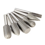 Drillpro 6pcs 6mm Shank Tungsten Steel Rotary File Cutter Engraving Grinding Bit For Rotary Tools