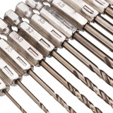 Drillpro 13pcs 1.5-6.5mm M35 Cobalt Drill Bit HSS-Co Twist Drill Bit Set 1/4 Inch Hex Shank