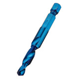 Drillpro 6pcs M3-M10 Combination Drill Tap Bit Set HSS 6542 Blue Nano Coated Deburr Countersink Drill Bits