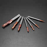 Drillpro 1-8mm 2 Flutes Tungsten Carbide End Mill Cutter HRC55 AlTiN Coating CNC End Mill Tool