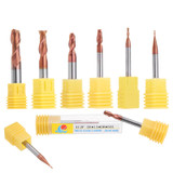 Drillpro 1-8mm 2 Flutes Tungsten Carbide End Mill Cutter HRC55 AlTiN Coating CNC End Mill Tool