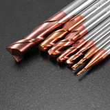 Drillpro 1-8mm 2 Flutes Tungsten Carbide End Mill Cutter HRC55 AlTiN Coating CNC End Mill Tool